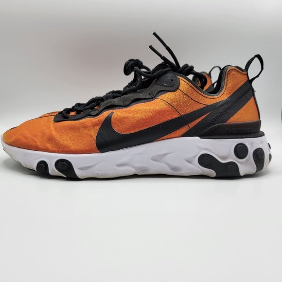 Nike React Element 55 Mens Sneakers Size 10.5 BQ9241 001 Sunrise Orange Black - Picture 8 of 16